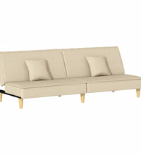 Schlafsofa Creme Stoff