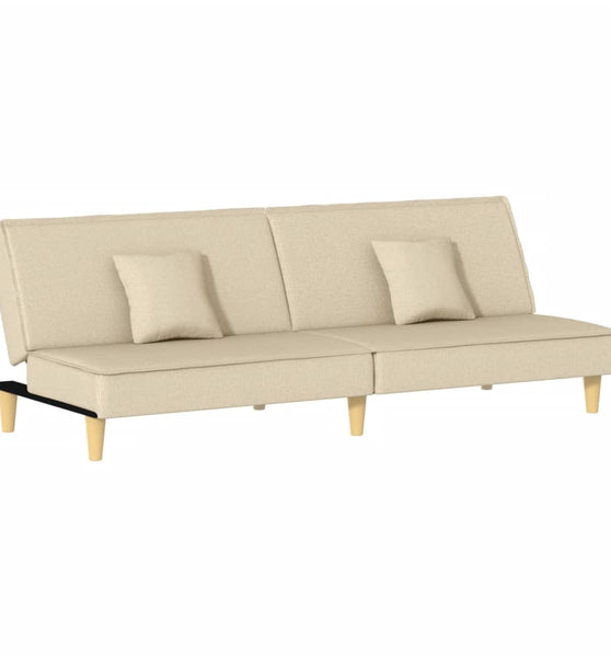 Schlafsofa Creme Stoff