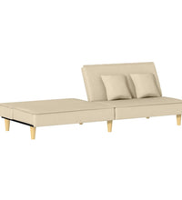 Schlafsofa Creme Stoff