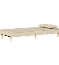 Schlafsofa Creme Stoff