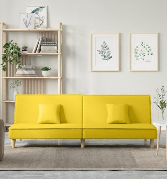 Schlafsofa Hellgelb Stoff