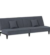 Schlafsofa Dunkelgrau Samt