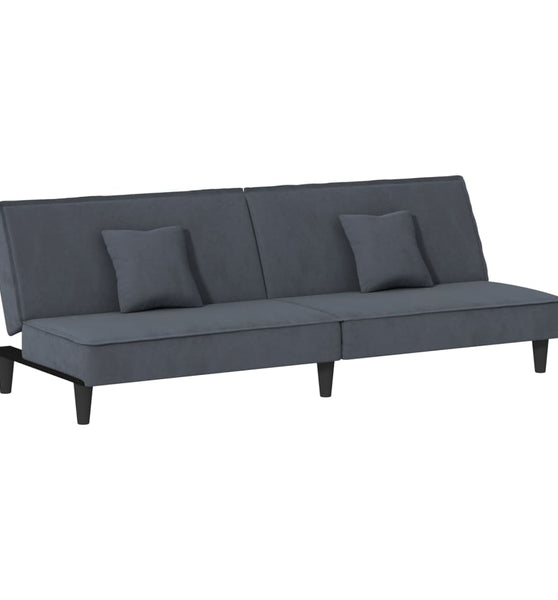 Schlafsofa Dunkelgrau Samt