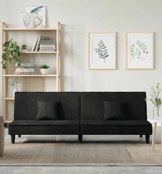 Schlafsofa Schwarz Samt