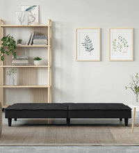 Schlafsofa mit Getränkehaltern Schwarz Samt