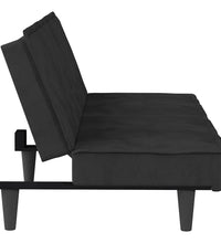 Schlafsofa mit Getränkehaltern Schwarz Samt