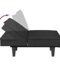 Schlafsofa mit Getränkehaltern Schwarz Samt