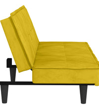Schlafsofa mit Getränkehaltern Gelb Samt