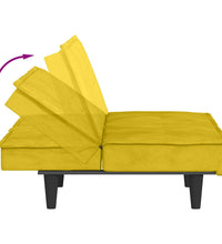 Schlafsofa mit Getränkehaltern Gelb Samt