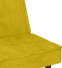 Schlafsofa mit Getränkehaltern Gelb Samt