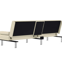 Schlafsofa mit Getränkehaltern Creme Kunstleder