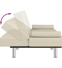 Schlafsofa mit Getränkehaltern Creme Kunstleder