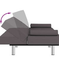 Schlafsofa mit Getränkehaltern Grau Kunstleder