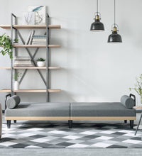 Schlafsofa mit Armlehnen Hellgrau Stoff