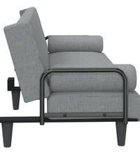 Schlafsofa mit Armlehnen Hellgrau Stoff