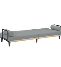 Schlafsofa mit Armlehnen Hellgrau Stoff