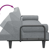Schlafsofa mit Armlehnen Hellgrau Stoff
