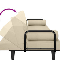 Schlafsofa mit Armlehnen Creme Stoff