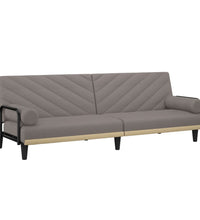 Schlafsofa mit Armlehnen Taupe Stoff