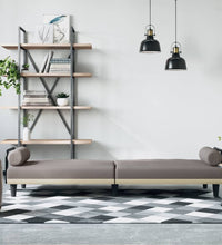 Schlafsofa mit Armlehnen Taupe Stoff