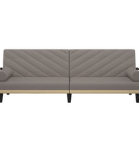 Schlafsofa mit Armlehnen Taupe Stoff