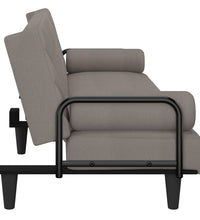 Schlafsofa mit Armlehnen Taupe Stoff