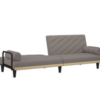 Schlafsofa mit Armlehnen Taupe Stoff