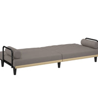 Schlafsofa mit Armlehnen Taupe Stoff