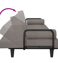 Schlafsofa mit Armlehnen Taupe Stoff