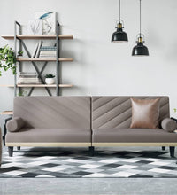 Schlafsofa mit Armlehnen Taupe Stoff