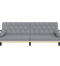 Schlafsofa mit Armlehnen Hellgrau Stoff