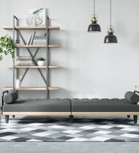 Schlafsofa mit Armlehnen Dunkelgrau Stoff