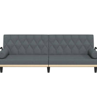 Schlafsofa mit Armlehnen Dunkelgrau Stoff