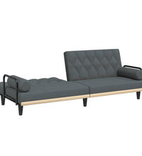 Schlafsofa mit Armlehnen Dunkelgrau Stoff