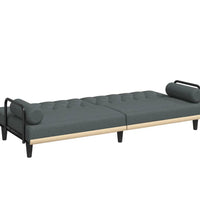 Schlafsofa mit Armlehnen Dunkelgrau Stoff