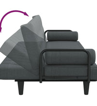 Schlafsofa mit Armlehnen Dunkelgrau Stoff