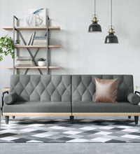 Schlafsofa mit Armlehnen Dunkelgrau Stoff