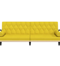 Schlafsofa mit Armlehnen Hellgelb Stoff