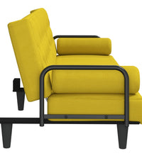 Schlafsofa mit Armlehnen Hellgelb Stoff