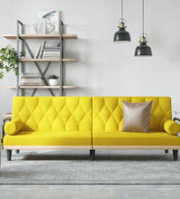 Schlafsofa mit Armlehnen Hellgelb Stoff