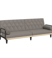 Schlafsofa mit Armlehnen Taupe Stoff