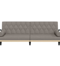 Schlafsofa mit Armlehnen Taupe Stoff