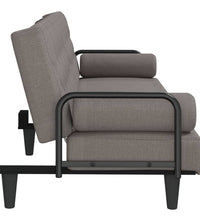 Schlafsofa mit Armlehnen Taupe Stoff