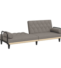 Schlafsofa mit Armlehnen Taupe Stoff