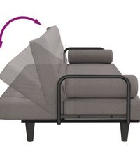 Schlafsofa mit Armlehnen Taupe Stoff