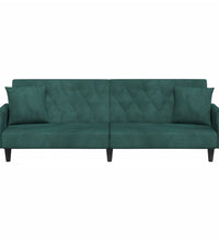 Schlafsofa mit Armlehnen Dunkelgrün Samt