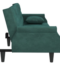 Schlafsofa mit Armlehnen Dunkelgrün Samt