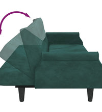 Schlafsofa mit Armlehnen Dunkelgrün Samt