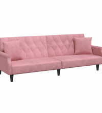 Schlafsofa mit Armlehnen Rosa Samt