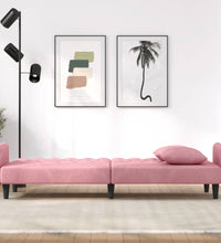 Schlafsofa mit Armlehnen Rosa Samt